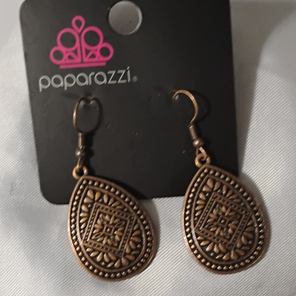 Paparazzi Bronze Teardrop Earrings